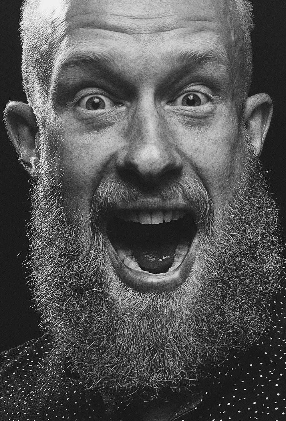 Happy bearded man